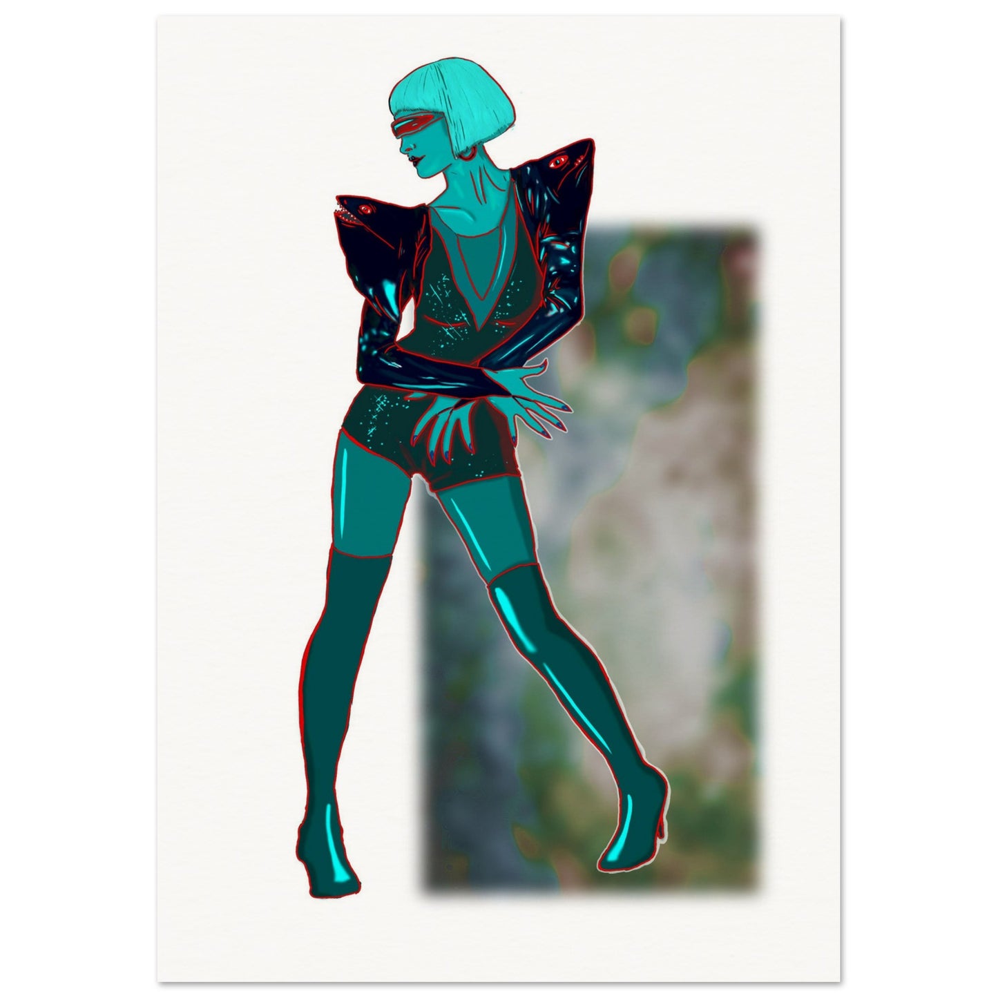 Poster de qualité musée Femme aux deux mignons / Black B